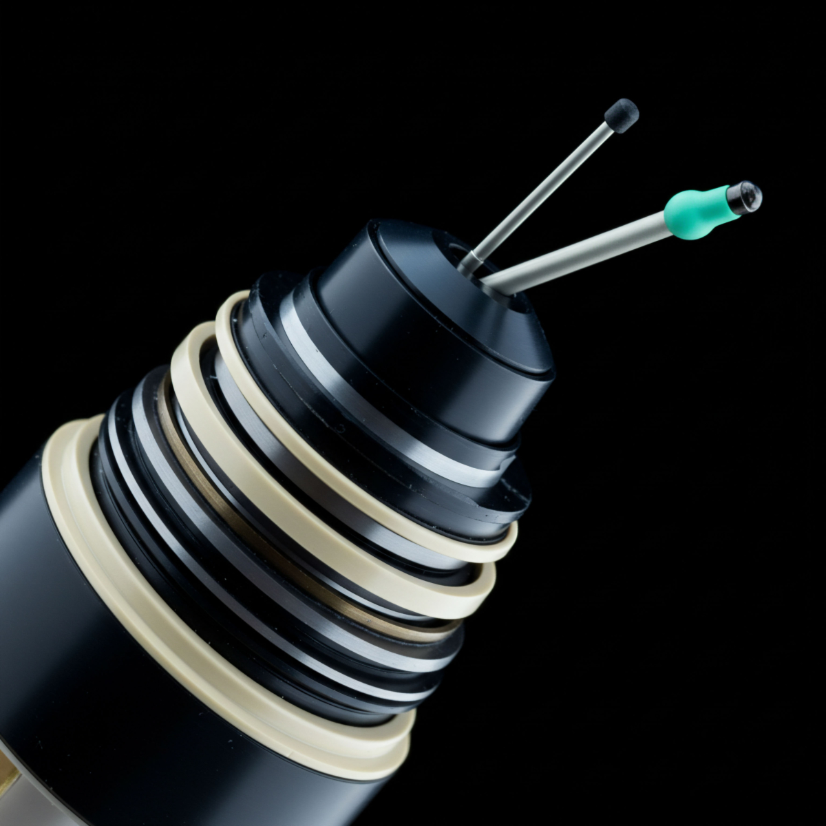 A precision-engineered, multi-layered system component, symbolizing the intricate market microstructure of institutional digital asset derivatives. Two distinct probes represent RFQ protocols for price discovery and high-fidelity execution, integrating latent liquidity and pre-trade analytics within a robust Prime RFQ framework, ensuring best execution.