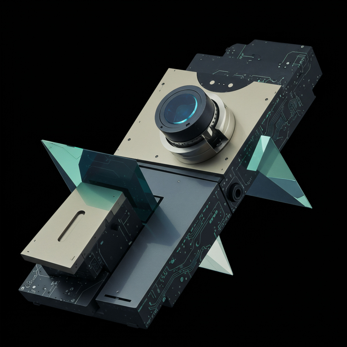 An abstract, multi-component digital infrastructure with a central lens and circuit patterns, embodying an Institutional Digital Asset Derivatives platform. This Prime RFQ enables High-Fidelity Execution via RFQ Protocol, optimizing Market Microstructure for Algorithmic Trading, Price Discovery, and Multi-Leg Spread.